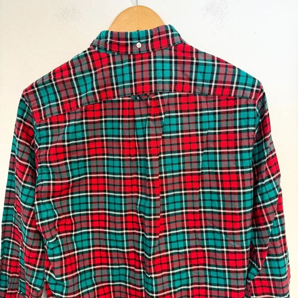 J. Crew Men's Oxford Plaid Cotton Button Down Shirt In Red Green Size Small - Picture 6 of 9